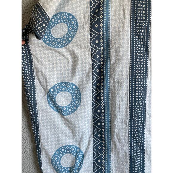 Emerson Fry Maxi Dress Caftan One Size Geometric Oversized Blue Boho Hippie - Picture 9 of 16